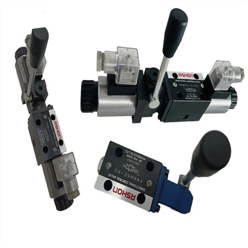 Solenoid riktningshydraulisk ventil med nödhandtag 4WMME6E JH G-DC24V AC220V